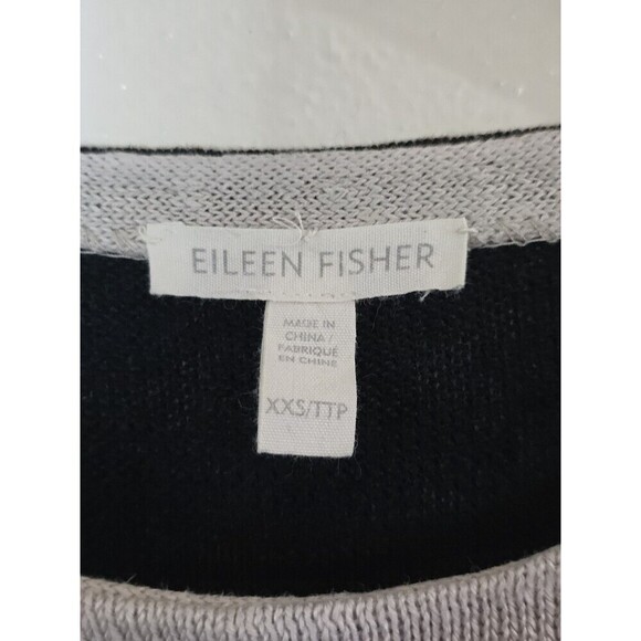 Eileen Fisher Organic Linen Sweater Women Size XXS Striped Beige Coastal Preppy - Picture 8 of 11